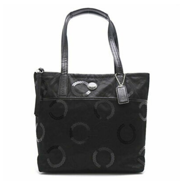 Coach Black Sequin Tote - Picture 2 of 5